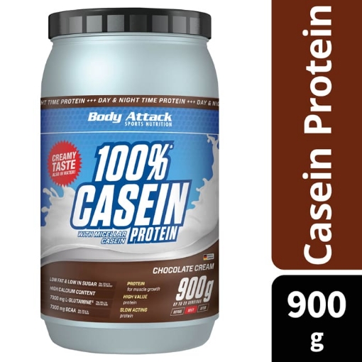 CASEIN PROTEIN 100% - 900G ŠOKOLADAS BODY ATTACK paveikslėlis