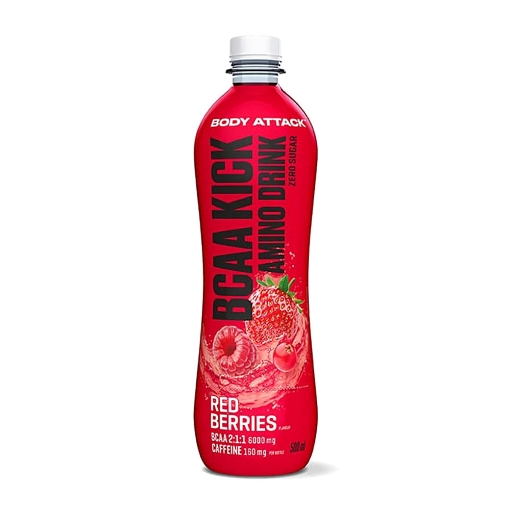 BCAA KICK Raudonos uogos - 500 ml Body Attack paveikslėlis