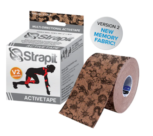 Strapit ACTIVETAPE 5 cm x 5 m – Smėlio/Juoda paveikslėlis
