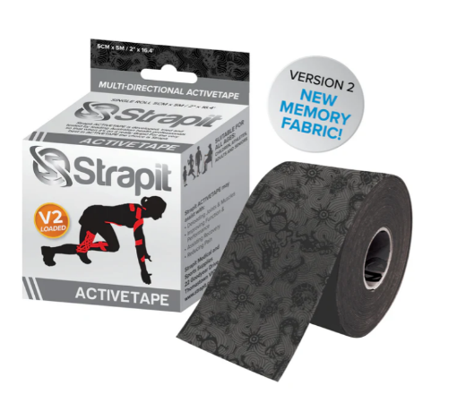 DYNAMIC ACTIVETAPE 5CM x 5M - PILKA/JUODA STRAPIT paveikslėlis