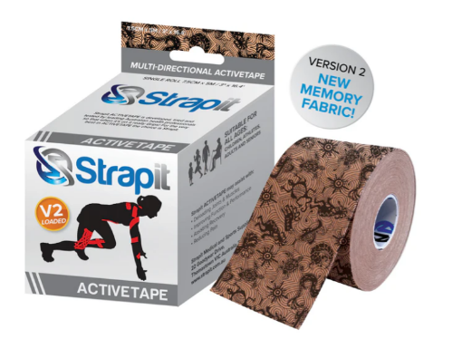 Strapit ACTIVETAPE 7,5 cm x 5 m – Smėlio/Juoda paveikslėlis