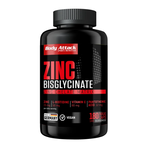 Zinc Bisglycinate  (180 Caps) Body Attack paveikslėlis
