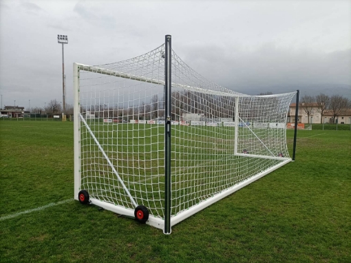 Mobilūs futbolo vartai su ratais ir tinklo įtempimu 7,32 × 2,44 m su tinklu — VI 5902 paveikslėlis
