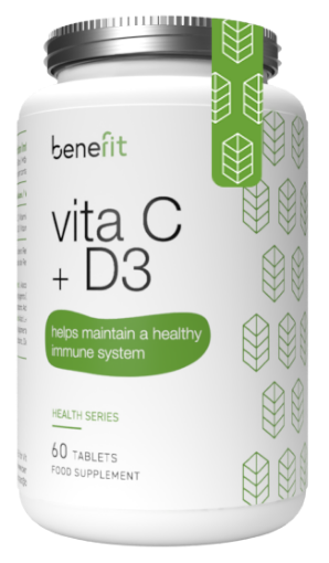 Vitamina C + D3 - 60 Tabs Benefit paveikslėlis