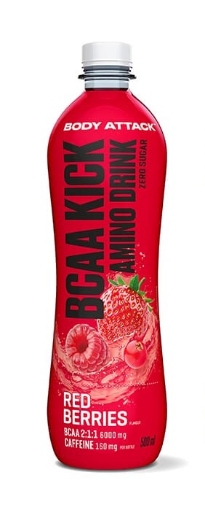 BCAA KICK Raudonos uogos - 500 ml Body Attack paveikslėlis