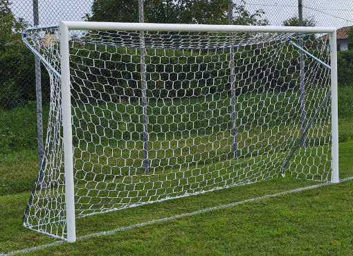 Mobilūs aliumininiai futbolo vartai 4 × 2 m — Ø80 mm su tinklu — VI 6028 paveikslėlis