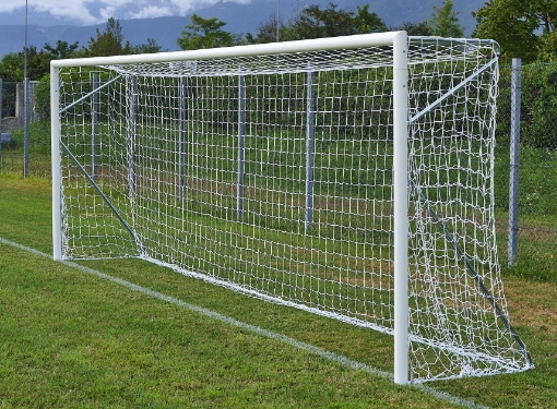 Mobilūs aliumininiai futbolo vartai 6 × 2 m — Ø80 mm su tinklu — VI 6033 paveikslėlis